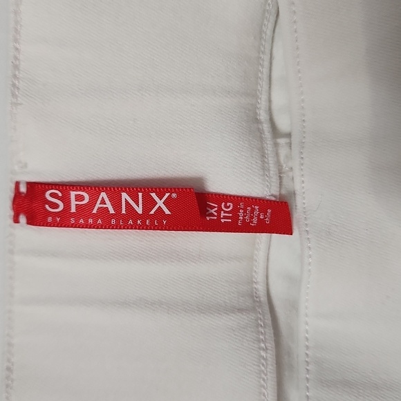 SPANX White Skinny Slimming Jeans Raw Hem - Picture 6 of 9